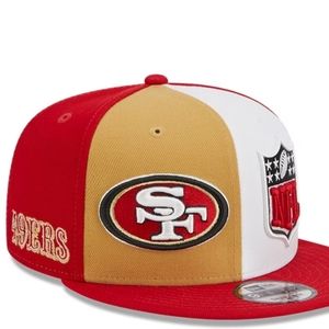 San Francisco 49ers New Era 2023 Sideline 9FIFTY Snapback Hat - Gold/Scarlet